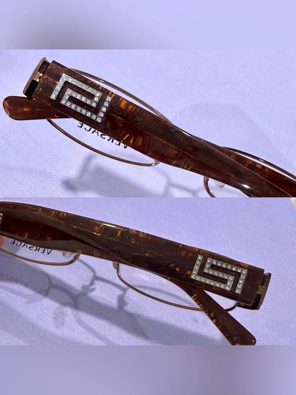 New! VERSACE Vintage Women's Brown Tortoiseshell and Gold Glasses MOD.1122-B 106